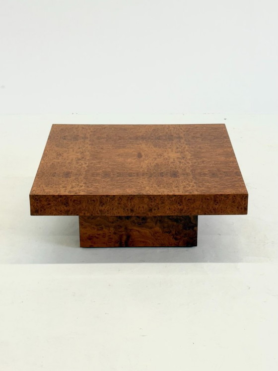 Image 1 of Square coffee table by Fratelli Turri with burl wood