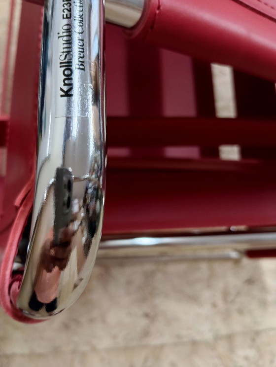 Image 1 of KNOLL Studio Set van 2 WASSILY B3 fauteuils (NIEUW) in rood leer