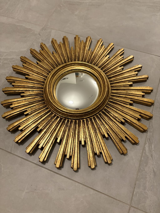 Zonnestralen bolle spiegel koud blad Hollywood regency