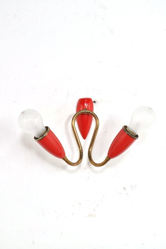 Image 1 of  Vintage messing Sputnik wandlamp, 1950s