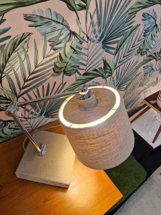 Image 1 of Vintage desk lamp chrome / beige 70s