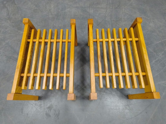 Image 1 of Set di tre supporti per piante in legno, stile metà secolo, Cecoslovacchia anni '70