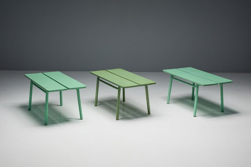 Green "Coffee Bean" Tables by Pierre Gautier Delaye, France, 1965