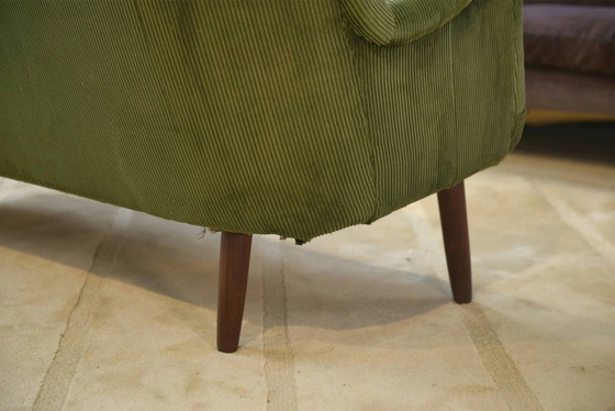 Green velvet canapé 1960s – 3-5 seaters, Scandinavian (photo 14 of 15)