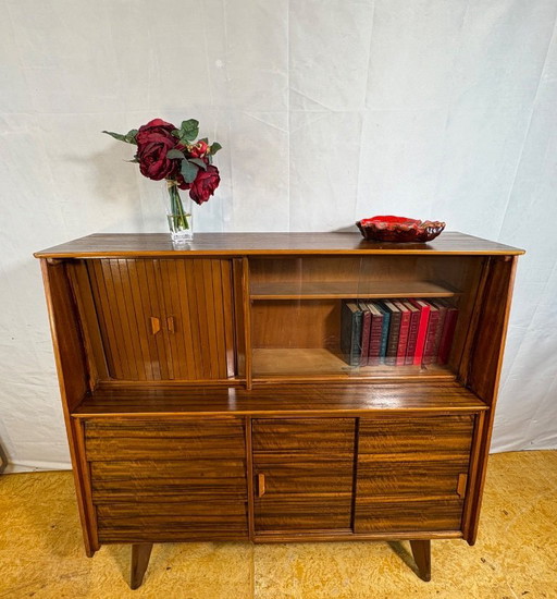 Mid Century Retro Vintage Walnut Sideboard / Drinks Cabinet by F.D. Welters (Circa 1960)  A stylish and highly functional mid ce