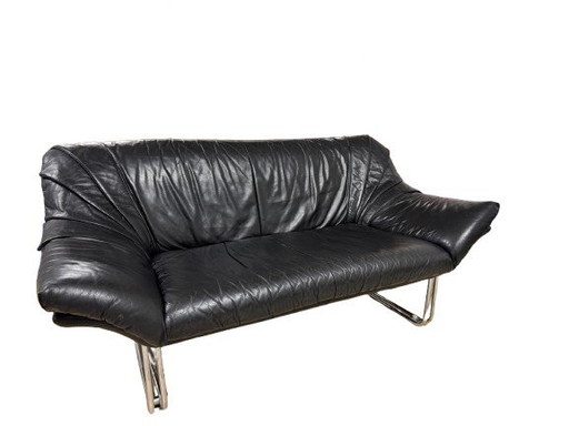 Vintage leather Italian 2 seater sofa