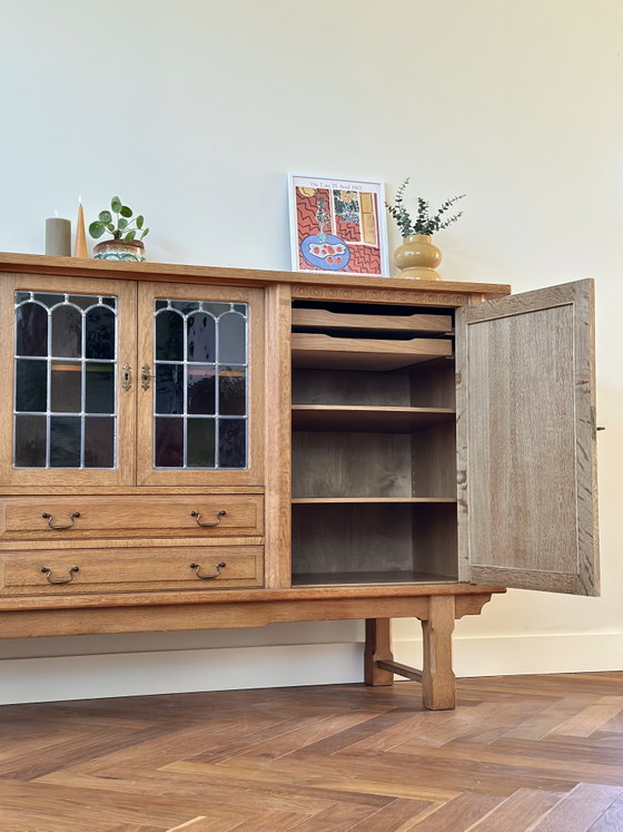 Image 1 of Vintage wandmeubel highboard Deens Henning Kjærnulf jaren 70