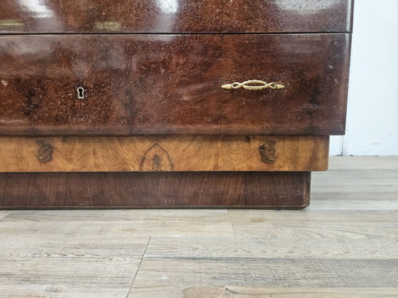 Image 1 of 1940s Art Decò sideboard in walnut and blond walnut