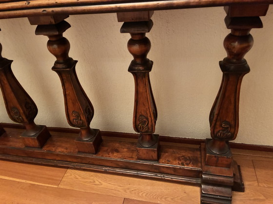 Image 1 of Mesa de pared/consola clásica maciza: madera maciza, patas de balaustre