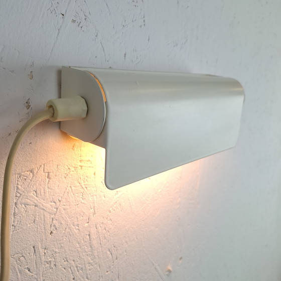 Image 1 of Applique murale vintage en métal blanc crème, design moderne du milieu du siècle