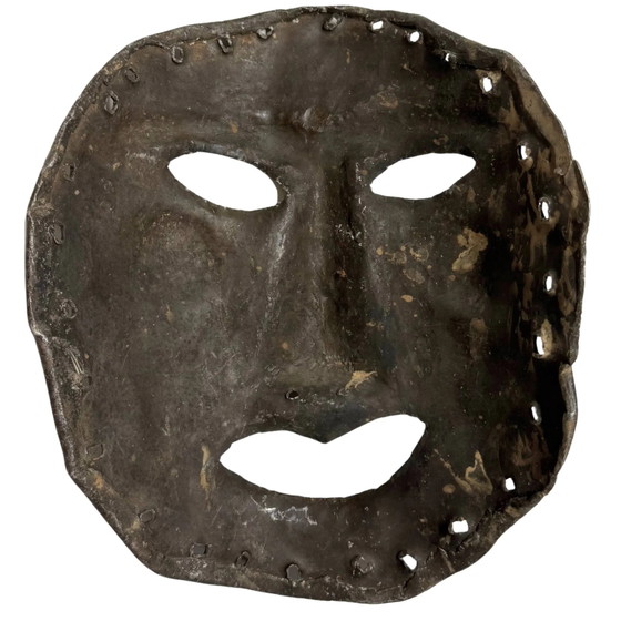 Rara Máscara de Chamán de Metal Martillado Antigua – Región del Himalaya – ca. 1900 – Esculturas (photo 3 of 5)