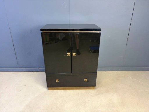 Armario de estilo Maison Jansen francés, década de 1970. – kasten, Wood, Brass