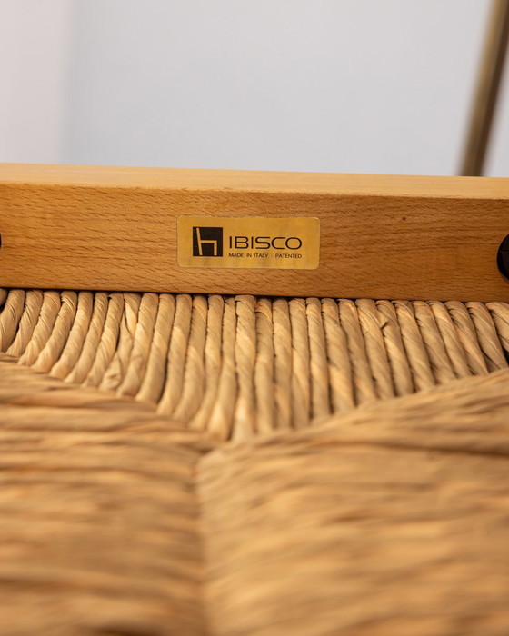 Image 1 of Pair of Vintage 70s Stools in Wood and Rope, Ibisco Design