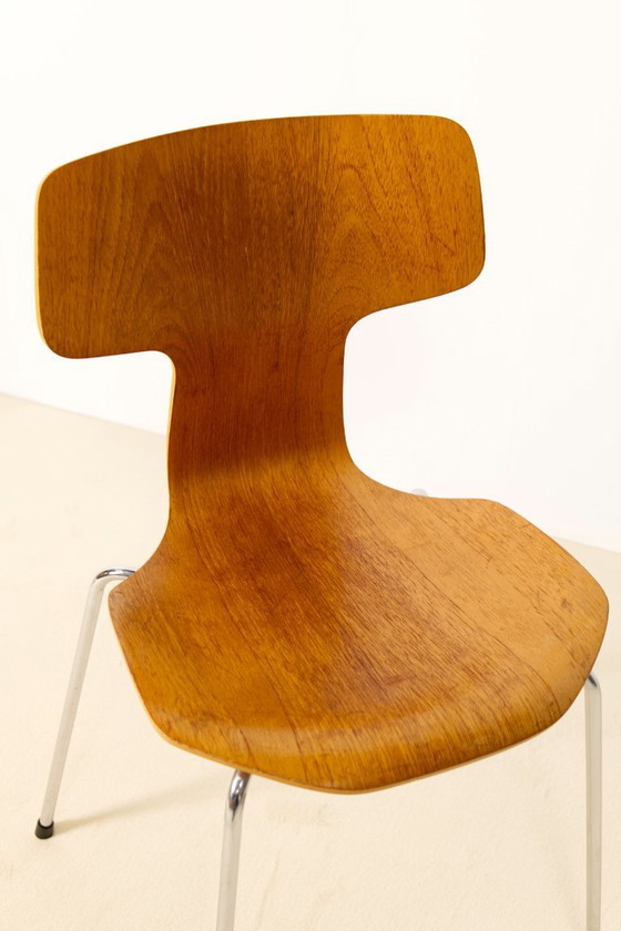 Image 1 of 8x Teak T Chairs by Arne Jacobsen, Fritz Hansen, 1980s
