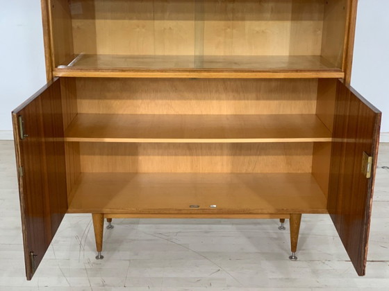 Image 1 of Mid century highboard vitrinekast servieskast vintage