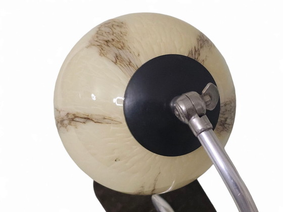 Very beautiful Table lamp / Bedside lamp, 1950s, Metal, Stone, Creme (photo 5 of 9)