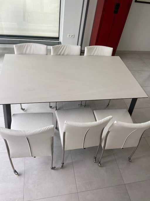 6 Joli Design Stoelen - Design Stoelen Op Wieltjes – eetkamerstoelen, Leather, Metal (photo 2 of 5)