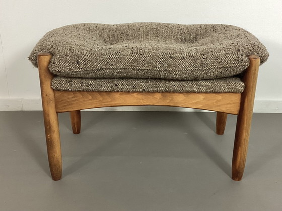 Image 1 of Pouf deense vintage in teak poef anni sessanta hocker