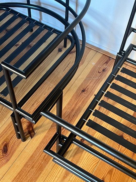 Set di 2 poltrone a cubo vintage in pelle – Stile KEBE / Bauhaus (photo 11 of 13)