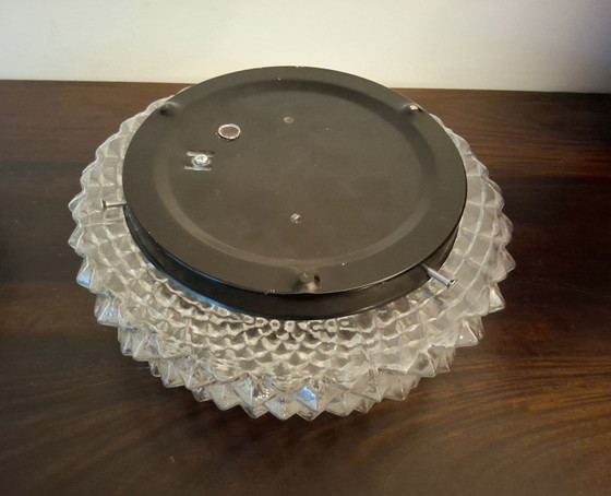 Image 1 of Vintage plafondlampen ananasreliëf jaren 60