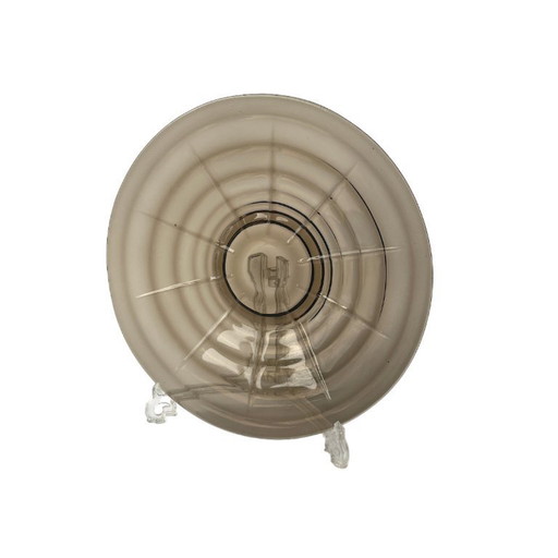 Belgian Design - Smoked Glass Art Deco Luxval Plate by Val Saint Lambert