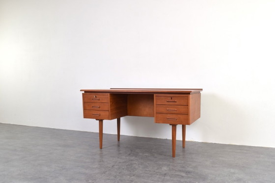 Image 1 of Mid-Century Danish Teak Executive Desk, 1960s.
