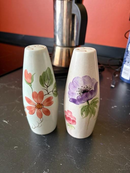Salière et poivrière vintage Edward Radford céramique anglaise peinte main