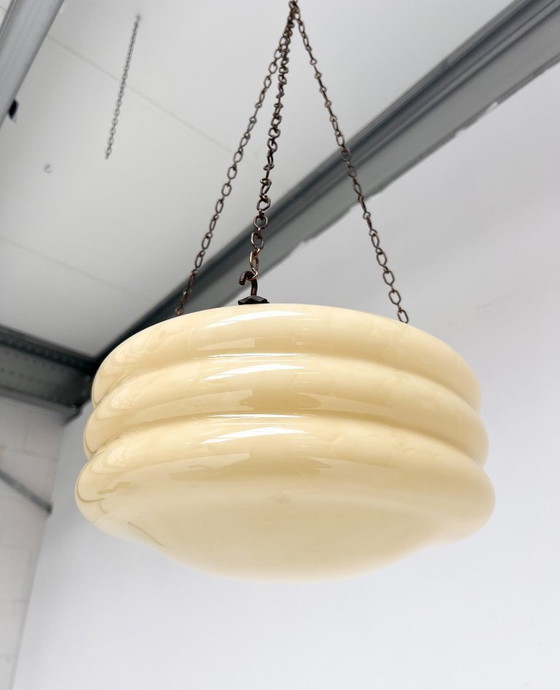 Image 1 of Glass Art Deco beehive lamp, 1930s