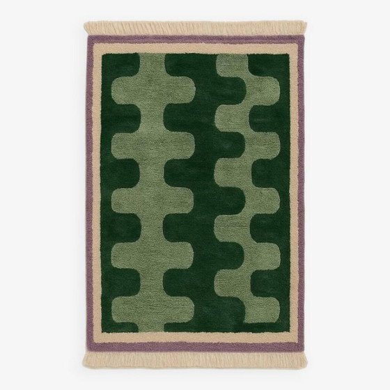 Image 1 of Handgeknüpfter, cremefarbener Teppich mit geometrischen Mustern, 200 cm x 300 cm