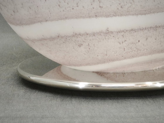 Lámpara de mesa de globo de cristal de Murano Space Age italiana de los años 70 – Lámparas de mesa, Metal (photo 8 of 9)