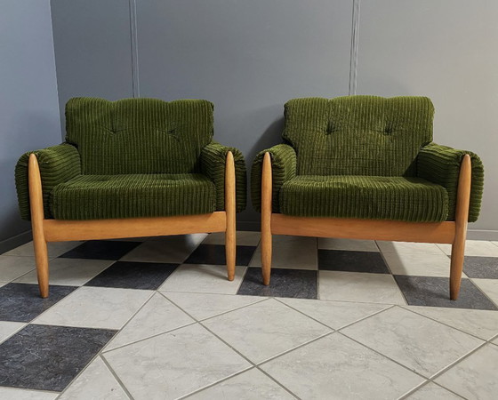 Image 1 of Set van 2 groene relaxstoelen uit de jaren 60