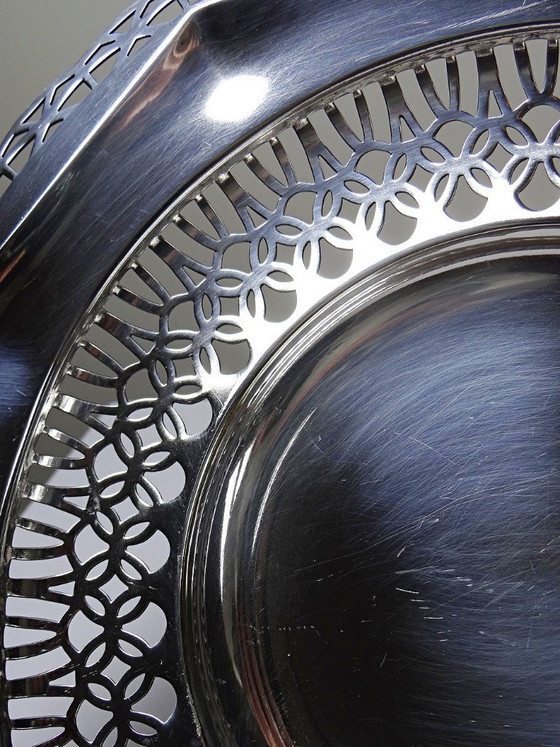 Image 1 of Large openwork bowl on a silver-plated metal stand, made by Dechamps Frères silversmiths