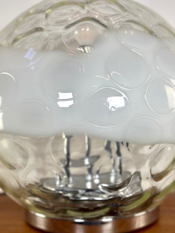 Vintage Murano Blown and Bubbled Glass Ball Lamp 1970s – Table lamps, Murano Glass (photo 10 of 13)