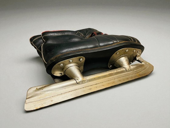 Image 1 of Schwarze Schlittschuhe aus Leder aus der UdSSR 1950er Jahre
