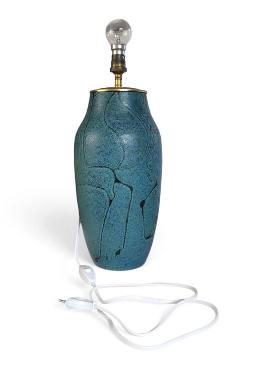 Glazed ceramic lamp base Meynard, Vallauris, circa . – Table lamps, Porcelain, Mid Century Modern (photo 10 of 11)