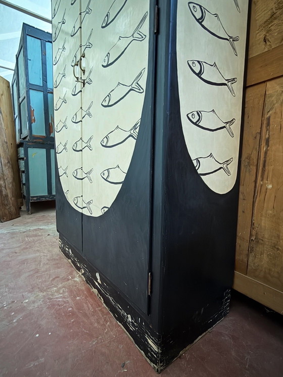 Image 1 of Art deco armadio met pesci