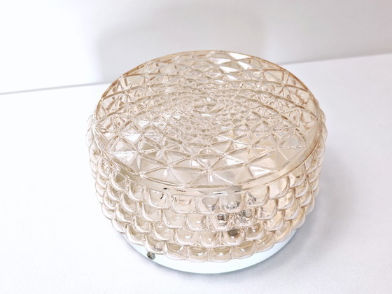 Image 1 of Vintage Wall Glass Sconce / Mid Century Flush Mount Ceiling or Wall Light/ Retro Modern Wall Plafoniere/ Vintage Lightning/ 