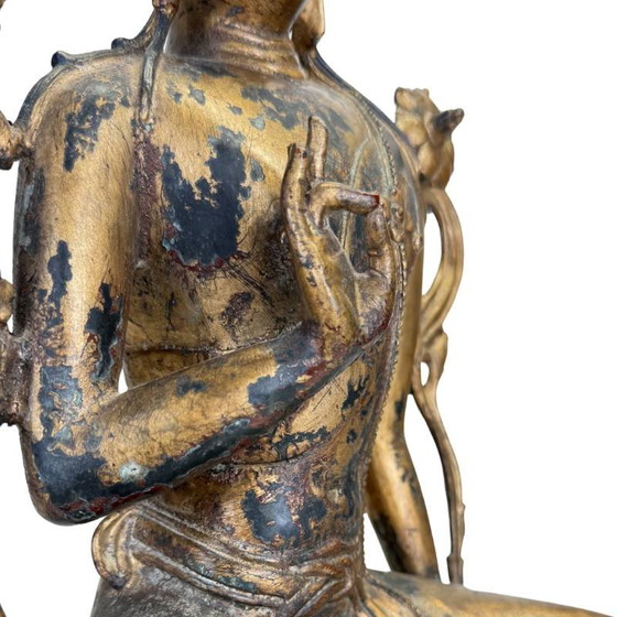 Mooie Avalokiteshvara – Sino-Tibetaanse stijl – 2e helft 20e eeuw – Beeldhouwkunst (photo 3 of 15)