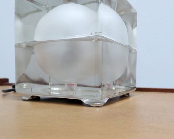 Image 1 of Lampada da tavolo Cubosfera anni '60 di Alessandro Mendini per Fidenza Vetraria