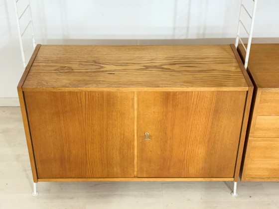 Image 1 of Mid-century string shelving / vintage wall shelf / Sybille 314 living room wall unit / living room wall unit