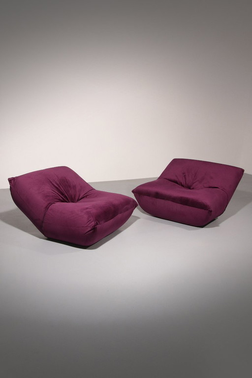 Paarse Papillon Lounge Stoelen van Guido Maria Rosati voor Giovannetti