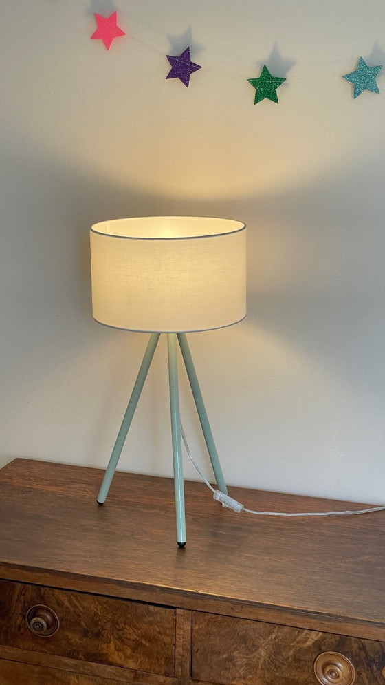 Image 1 of Green Metal Tripod Lamp, 1990s