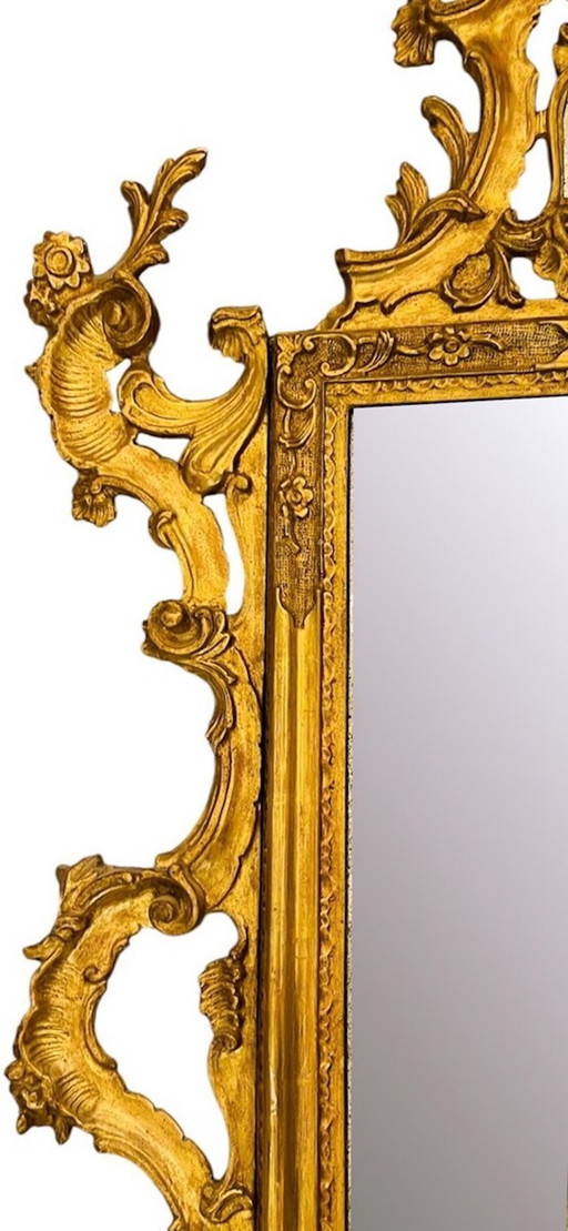 Carved And Gilded Wooden Mirror - Louis Xv