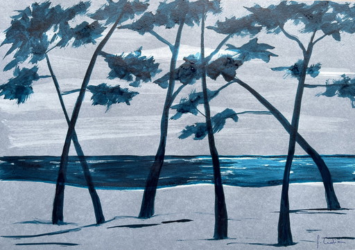 Ink on 250g "blue jean" paper. Size 21x30cm