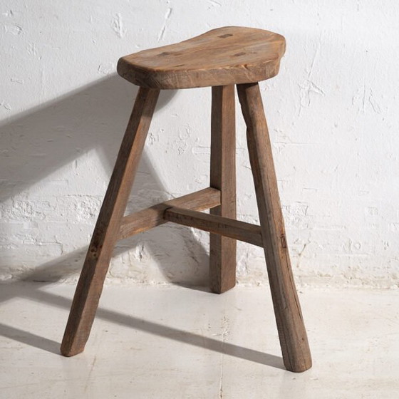Antique oriental primitive style stool (c.1920) #2 (photo 5 of 40)