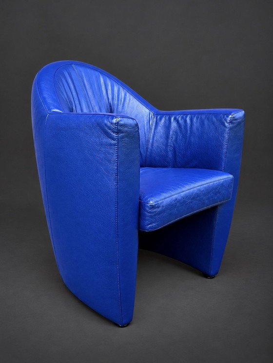 2x Leolux Carabita Fauteuils cuir bleu cobalt (photo 7 sur 8)
