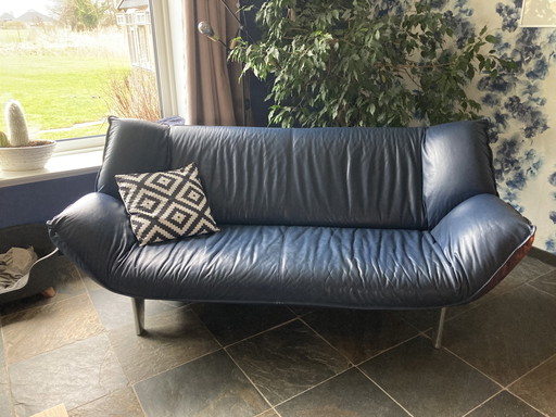 Leolux Tango 2+ 3-Sitzer-Sofa blau und Sessel rot