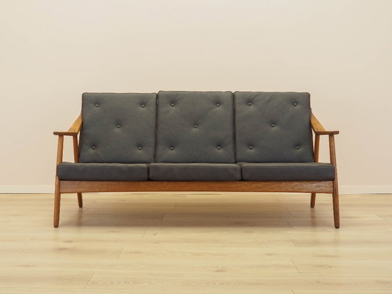 Brockmann Petersen eiken bank voor Randers Møbelfabrik, lederen bekleding, Denemarken, jaren 70. (photo 2 of 11)