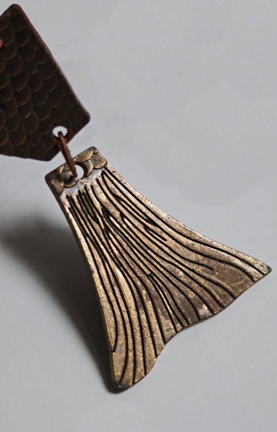 Image 1 of Vintage bronze fish necklace vintage