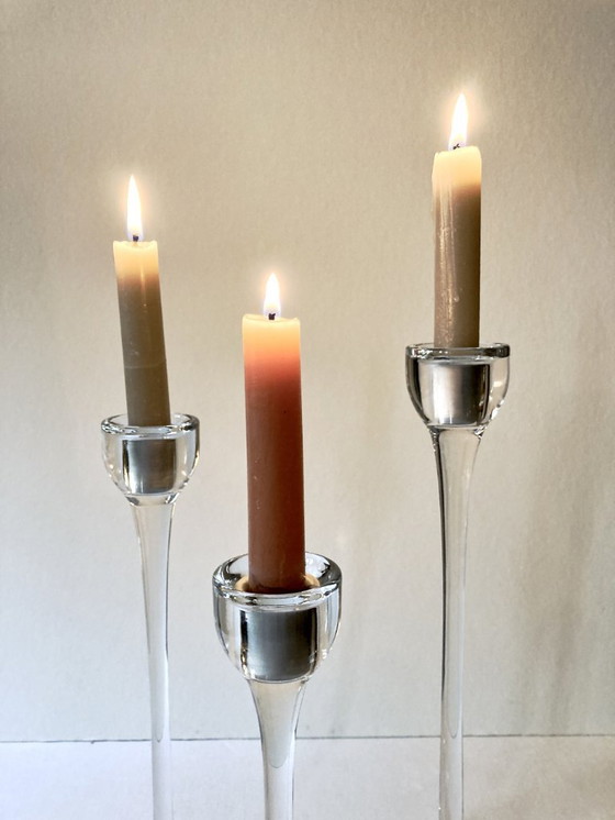 Image 1 of Trio di candelieri in vetro, Ikea, Blomster, 1999